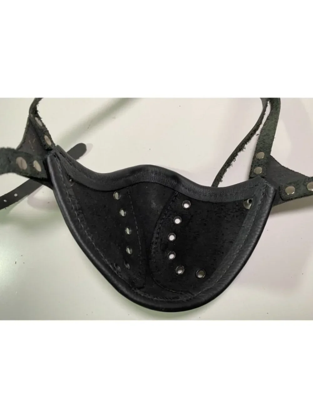 The Blonde Swan Black Leather Steampunk Mask w Adjustable Leather Straps & Snaps
